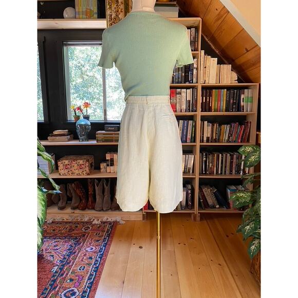 Irish Linen Shorts Green - Picture 3 of 5